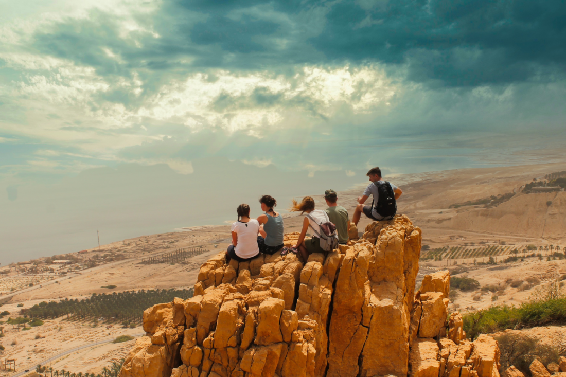Young adults in Israeli desert