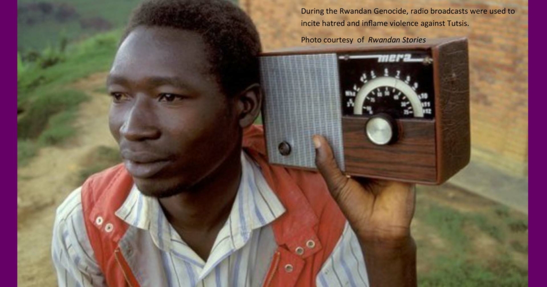 Listening to radio broadcast in Rwanda